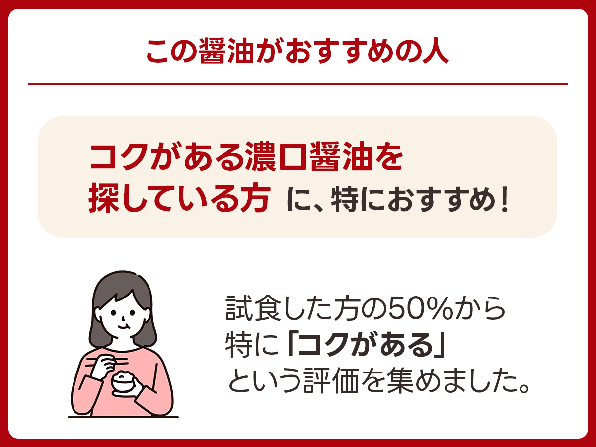 【濃口】マルクワ醤油「山口県産丸大豆しょうゆ　杉樽仕込み」｜山口県防府市の実食アンケート画像 3
